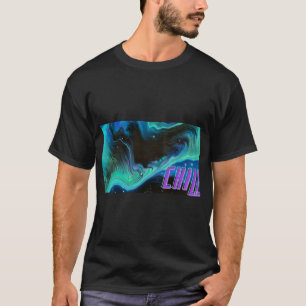 Camiseta Gráfica de Pintura Acrílica Fluida Abstra
