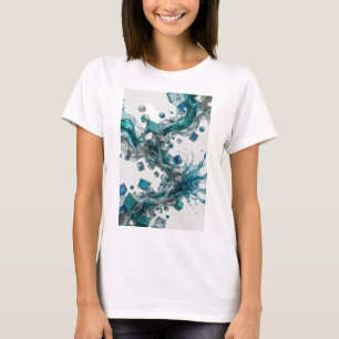 Camiseta Gráfica de Prata ARTÍSTICA ARTE ABSTRATA