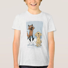  Camiseta Gráfica de Raposa de Desenho Animado Fof