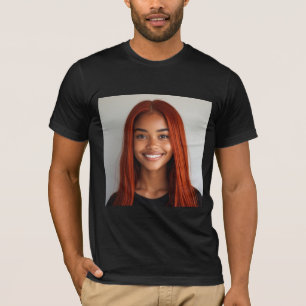 Camiseta Gráfica de Retrato de Ruiva Vibrante – Ar