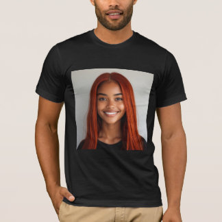 Camiseta Gráfica de Retrato de Ruiva Vibrante – Ar
