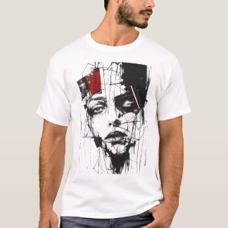 Camiseta Gráfica de Retrato Expressionista Abstrat