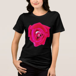 Camiseta Gráfica de Rosa Vibrante Rosa Quente em F