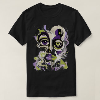 Camiseta Gráfica de Rosto Abstrato Surreal - Psico
