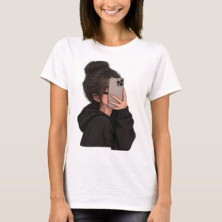 Camiseta Gráfica de Rua com Garota Urbana Tirando