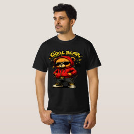 Camiseta Gráfica de Rua Cool Bear Cartoon 