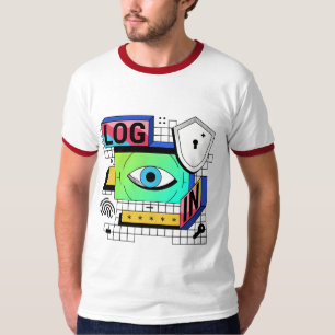 Camiseta Gráfica de Segurança de Login – Tecnologi