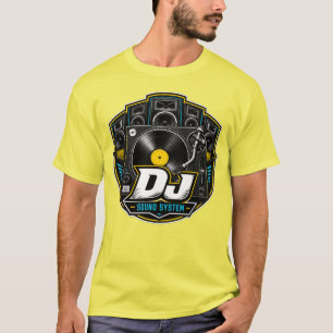 Camiseta Gráfica de Sistema de Som de DJ