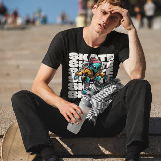 Camiseta Gráfica de Skate Alien Skater Streetwear