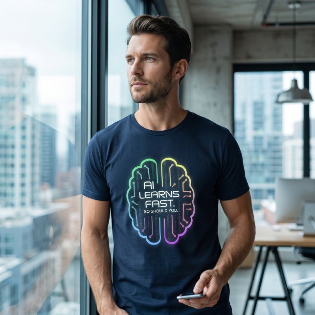 Camiseta Gráfica de Tecnologia AI Aprende Rápido (Criador carregado)