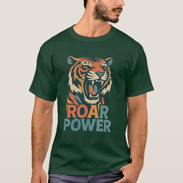 Camiseta Gráfica de Tigre de Energia Roar para Hom (Frente)