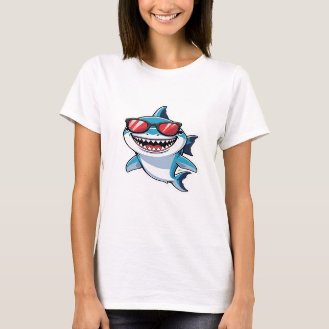 Camiseta Gráfica de Tubarões 🦈 - Ruas de Verão Le (Frente)