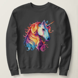 Camiseta Gráfica de Unicórnio Fantasia Colorida