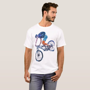 Camiseta Gráfica de Urso Artístico em Bicicleta -