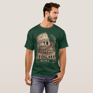 Camiseta Gráfica de Viagem Vintage do Coliseu Roma