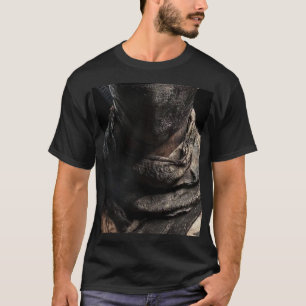 Camiseta Gráfica de Vida Selvagem Close-Up de Rino
