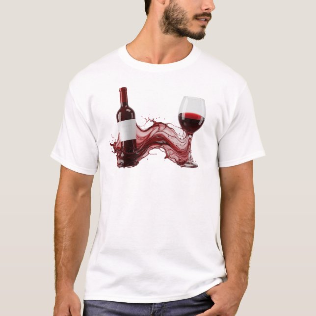 Camiseta Gráfica de Vinho Abstrato na Moda (Frente)