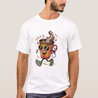Camiseta Gráfica de Xícara de Café Engraçada e Leg