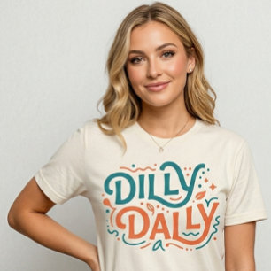 Camiseta Gráfica Dilly Dally   Camisa Preppy Retro