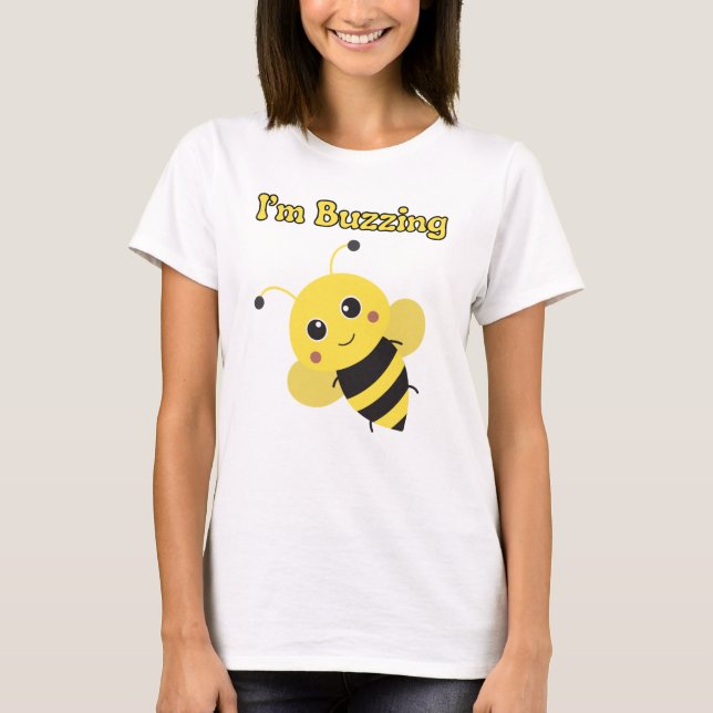 Camiseta Gráfica Divertida com Abelha e Slogan Est (Frente)