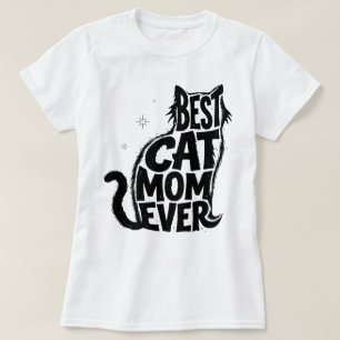 Camiseta Gráfica Divertida Melhor Mãe de Gato de T
