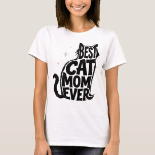 Camiseta Gráfica Divertida Melhor Mãe de Gato de T
