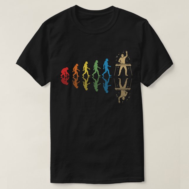 Camiseta Gráfica DJ Man Evolution| Turntable Humor (Frente do Design)