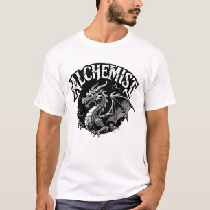 Camiseta Gráfica do Alquimista da Serpente Alada Angustiada