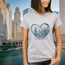 Camiseta Gráfica do Coração da Skyline CHICAGO