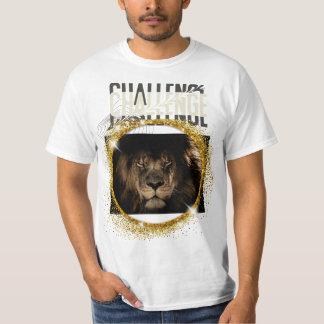 Camiseta gráfica do leão com brilho rugido real