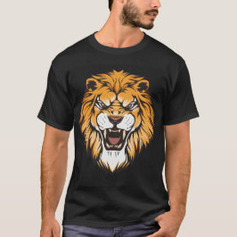 Camiseta Gráfica do Leão Rugindo Feroz