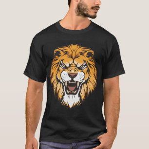 Camiseta Gráfica do Leão Rugindo Feroz