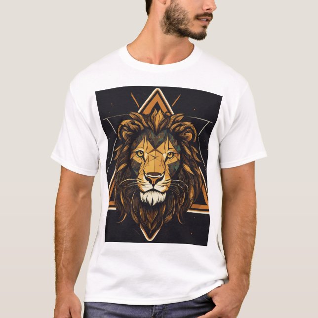 Camiseta Gráfica do Leão Triângulo - Desi Negrito  (Frente)