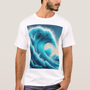 Camiseta Gráfica do Oceano Onda Música