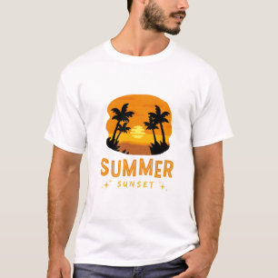 Camiseta Gráfica do Sol de Verão Noturno