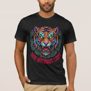 Camiseta Gráfica do Tigre Cibernético Rise Without