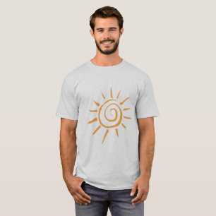 Camiseta gráfica dourada masculina - Verão minimal
