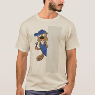 Camiseta Gráfica Engraçada de Castor Trabalhador -