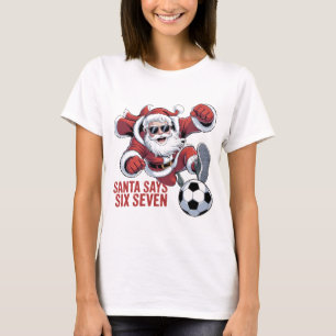 Camiseta Gráfica Engraçada de Futebol do Papai Noe
