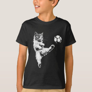 Camiseta Gráfica Engraçado de Gato Soccer.png