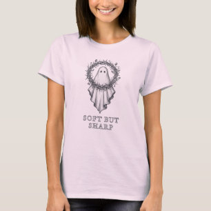 Camiseta Gráfica Espinhos de Fantasma Fofo Mas Afi