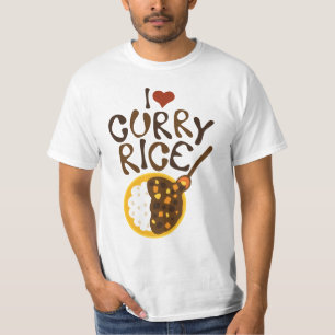 Camiseta Gráfica Eu Amo Arroz Curry