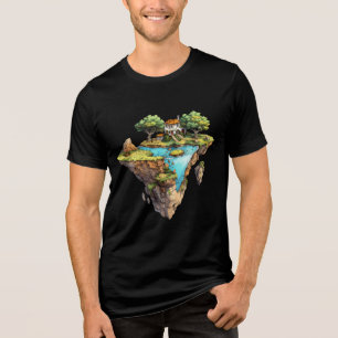 Camiseta Gráfica Fantasia de Ilha Flutuante – Mági