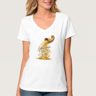 Camiseta Gráfica Feminina Abundância Flui Para Mim