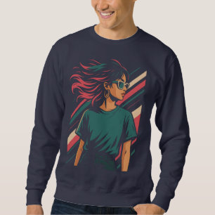Camiseta Gráfica Feminina Estilosa dos Anos 80 Ret