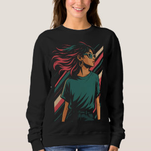 Camiseta Gráfica Feminina Estilosa Retro dos Anos