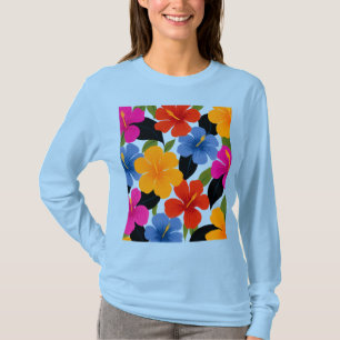 Camiseta Gráfica Floral Tropical Colorida – Vibran