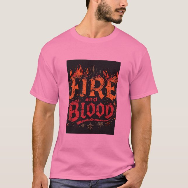 Camiseta Gráfica Fogo e Sangue (Frente)