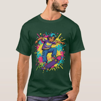 Camiseta Gráfica Funky Skater Boy