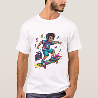 Camiseta Gráfica Funky Skater Boy